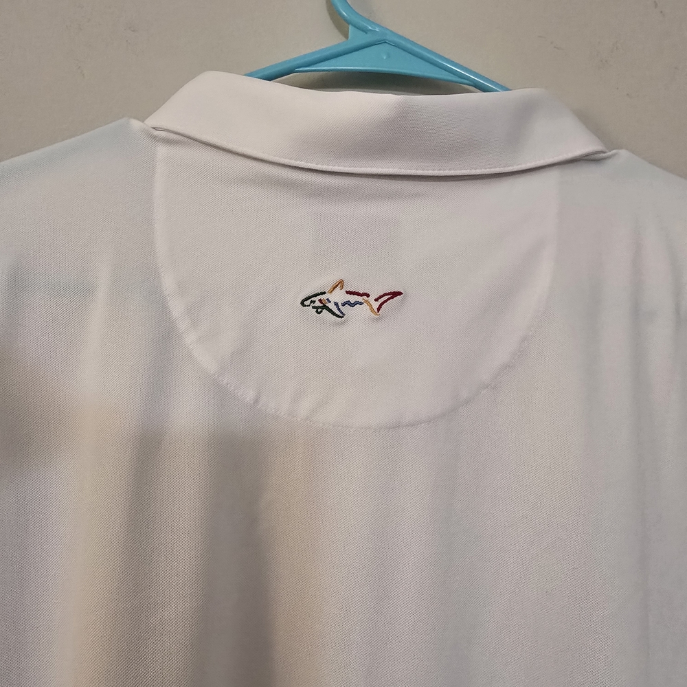 Men's Greg Norman White Long-Sleeve Polo Shirt New With Tags - Picture 4 of 6
